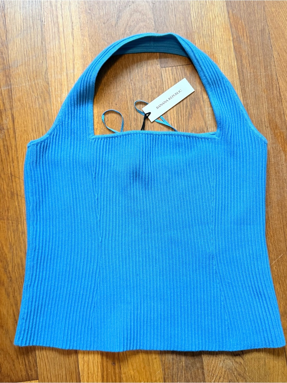 Banana Republic Bright Blue Ribbed halter top